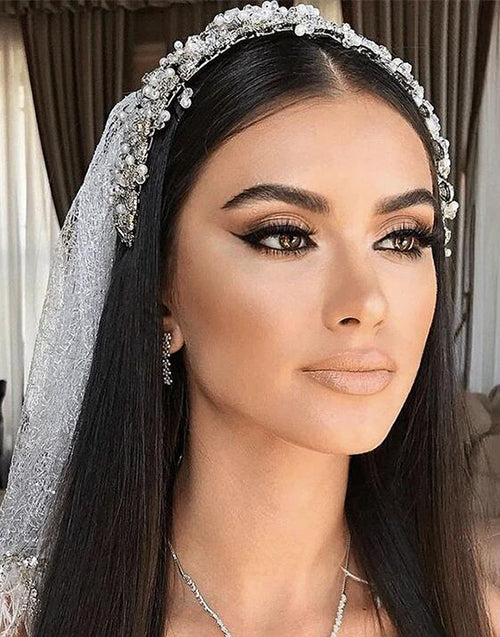 Bridal Wedding Hairstyles Straight Wig 360 Lace Wig Human Hair