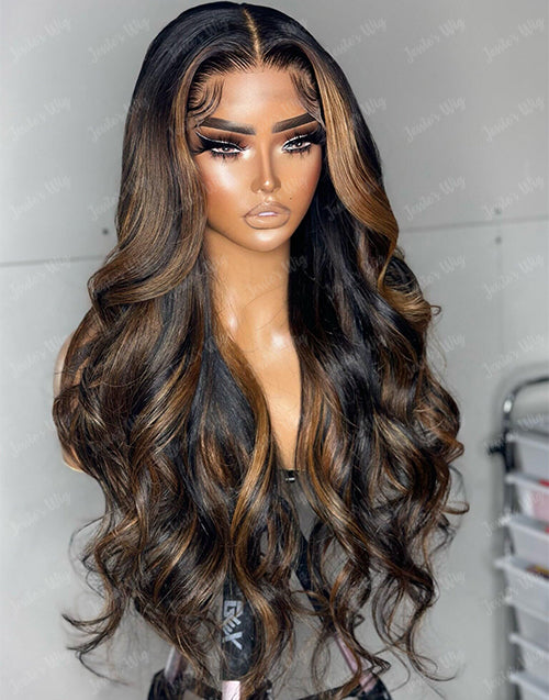 EXTRA 25% OFF Highlights Brown Body Wave 7x5 Pre Cut Lace Glueless Wig [Medium Cap]