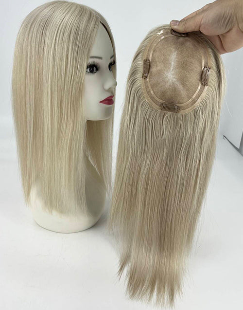 #6 #8 Mono Top 5.5"X6.5" Human Hair Topper For Thinning Hair Or Hair Loss For Women