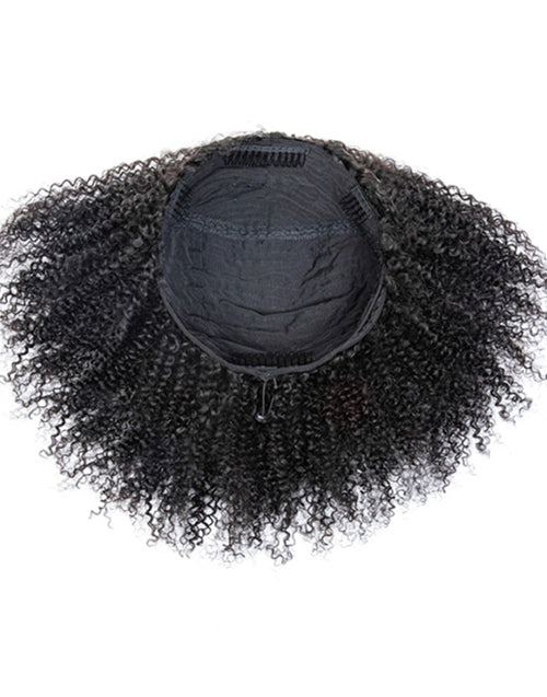 Half Wigs Human Hair-One Fit All For Women Half Up Half Down Hairstyles Afro Kinky Curly Wig