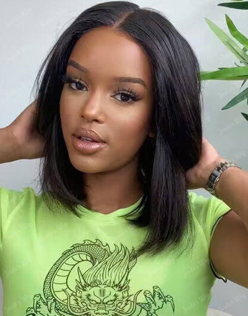 Kay- Smart-Fit Pull Go Straight Layered Cut Short Bob Glueless Wig 13×5 Pre Cut Lace Front Human Hair Wig