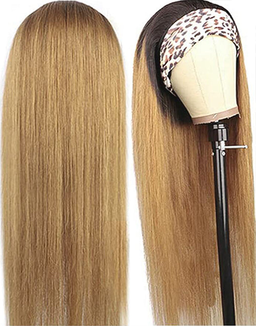 T1B/27 Straight Headband Wig Easily Do High Ponytail/Bun By Yourself