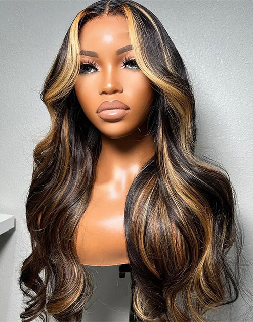 Felicity- Highlight Honey 13x5 Pre Everything Wig Loose Wavy Human Hair Glueless Wig