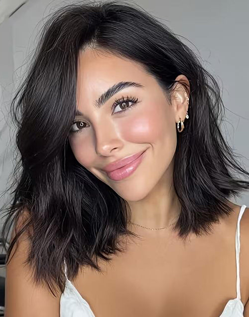 Eulalia- Fashion Natural Wave Bob Glueless Wig For Women Pre Cut Lace Wig