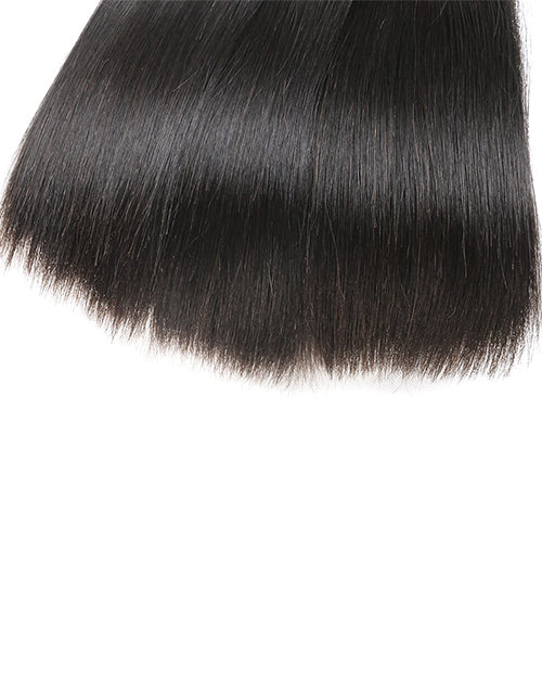 {15A 1/3Pcs} Super Double Drawn Straight Full End Unprocessed Natural Black 1/3 Bundles Human Hair Extensions