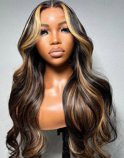 Felicity- Highlight Honey 13x5 Pre Everything Wig Loose Wavy Human Hair Glueless Wig