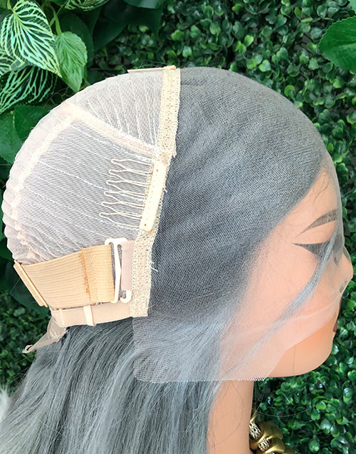 Amie -Sliver Grey Straight 13x6 Deep Part Lace Front Glueless Wig Human Hair For Women