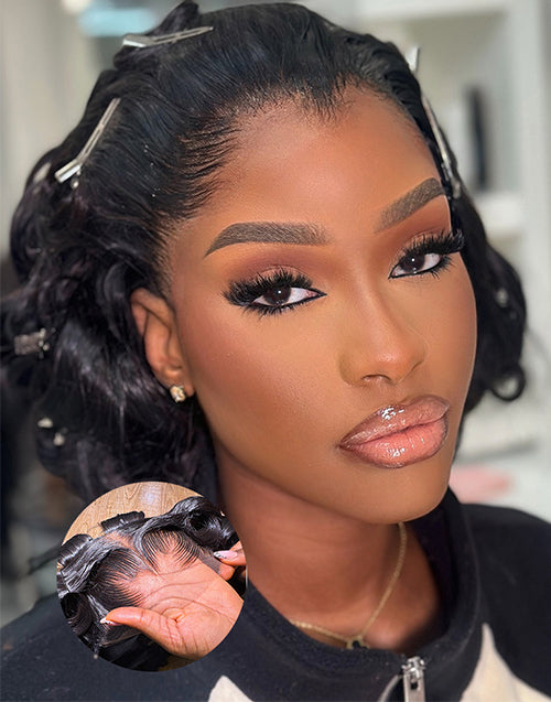 Widows Peak M Hairline Body Wave 13x5 Pre Everything Wig Real HD Lace Single Tiny Knots