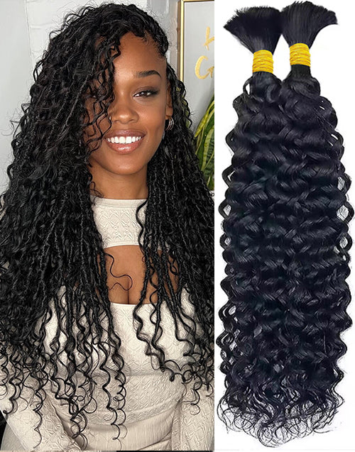Hair Bulk Water Wave Human Hair for Braiding No Weft Human Hair 12A for Boho Braids Wet and Wavy