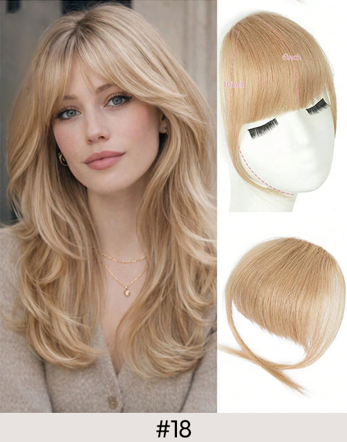 #18 Clip in Bangs Real Human Hair Clip On Bangs For Women Daily Wear