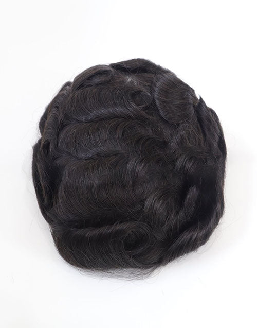 8"x10" Super Thin Skin 3-4mil V Loop All Over 6" Hair Toupee Hairpieces for Men Indian Human Hair