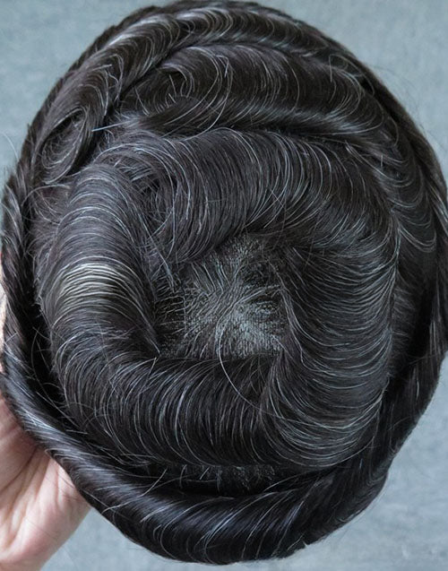 8"x10" Thin Skin 3-4mil 1/8" V Loop Front 6" Hair Toupee Hairpieces for Men Indian Human Hair