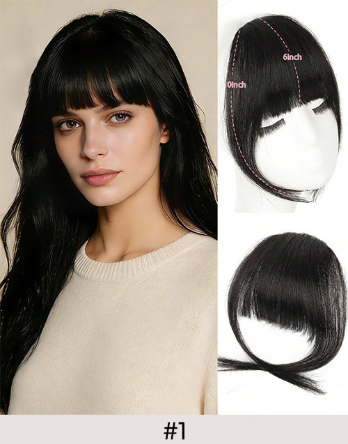 #1 Clip in Bangs Real Human Hair Clip On Bangs With Temples For Women Daily Wear