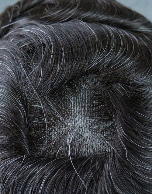 8"x10" Thin Skin 3-4mil 1/8" V Loop Front 6" Hair Toupee Hairpieces for Men Indian Human Hair