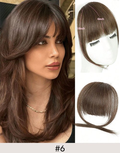 #6 Clip in Bangs Real Human Hair Clip On Bangs Daily Wear