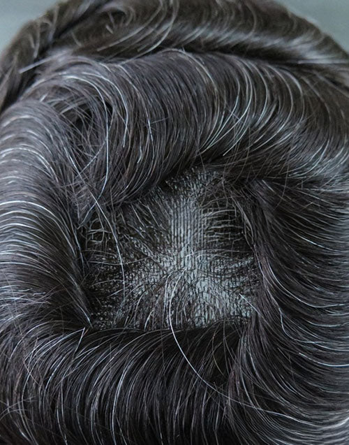 8"x10" Thin Skin 3-4mil 1/8" V Loop Front 6" Hair Toupee Hairpieces for Men Indian Human Hair