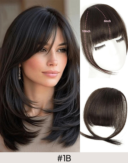 #8/#613/#18/Black/Dark Brown/Medium Brown/Soft Brown Clip in Bangs Daily Wear Real Human Hair Clip On Bangs