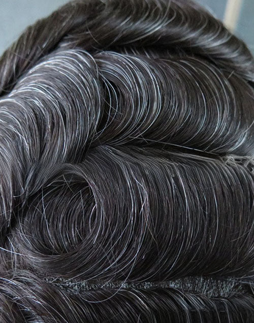 8"x10" Thin Skin 3-4mil 1/8" V Loop Front 6" Hair Toupee Hairpieces for Men Indian Human Hair