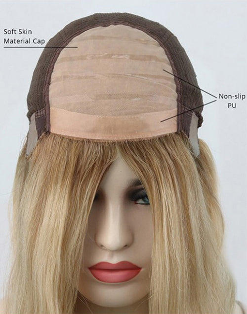 Silk Top Blonde Remy Human Hair Wig For Women Hair Loss Friendly