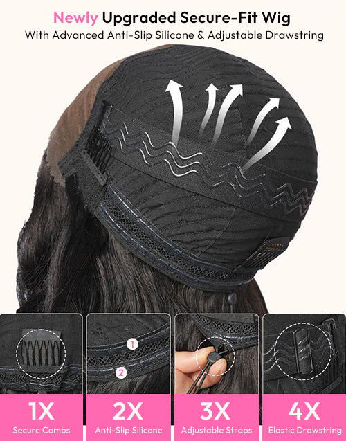 Calista- With Drawstring Ombre Brown Color Straight Glueless Wig Pre Cut Lace Human Hair