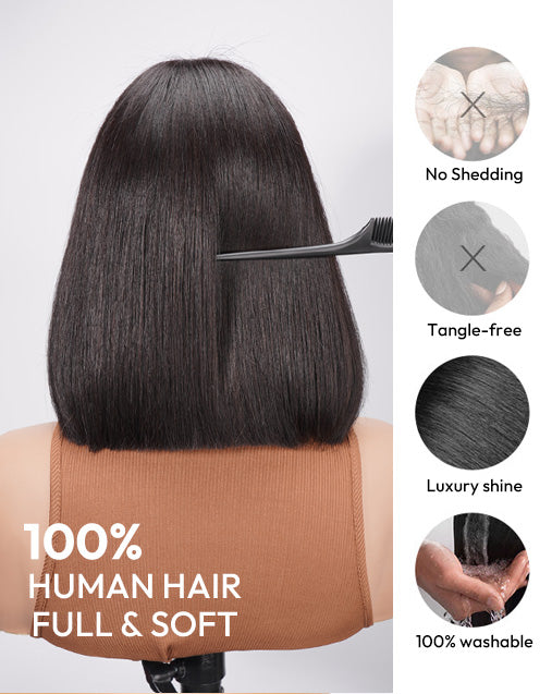 $219=3 WIGS|12" 99J Wavy Bob 6x5 Pre Cut Lace Wig With Bangs+10" Balayage Straight Layer Bob 6x5 Pre Cut Lace Wig With Bangs+12" Straight Bob 5x5 Pre Cut Lace Wig Flash Deal
