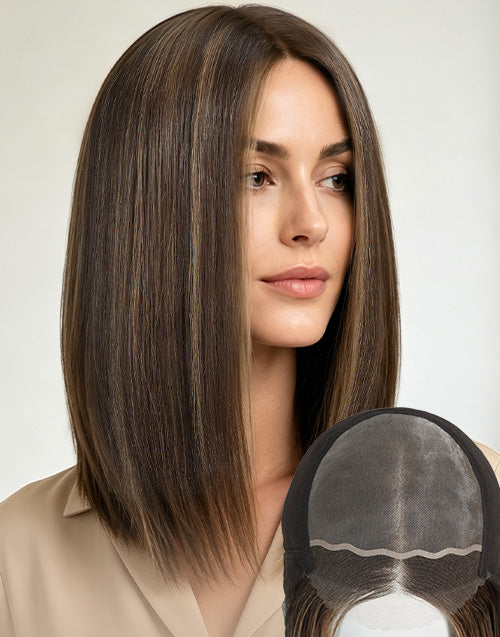 Real HD Lace Mono Top Lace Front Remy Human Hair Wig | 100% Hand-tied | Medical Wig