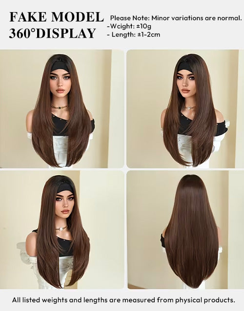 Modest Fashion Beginner Friendly Omber Brown Color Headband Human Hair Wigs For Your First Wig