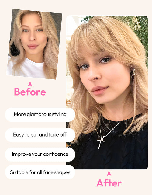 #18 Clip in Bangs Real Human Hair Clip On Bangs For Women Daily Wear