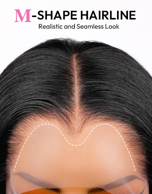 Widows Peak Lagos Hairline M Shaped Hairline Straight 13x5 Pre Cut Real HD Lace Front Wig
