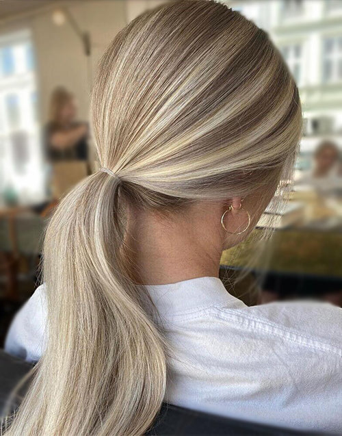 Tawnya- Do Ponytail Highlight Brown Blonde 360 Lace Straight Full Lace Wig Updo Style