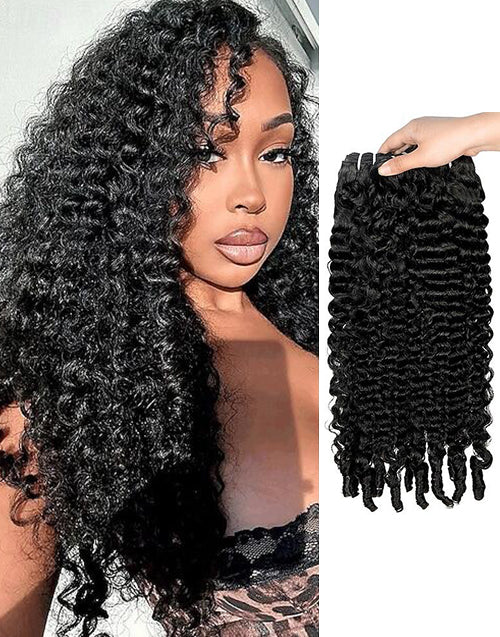 15A Burmese Curly Bundles 100% Human Hair Extensions Spiral Curly End Human Hair Weft