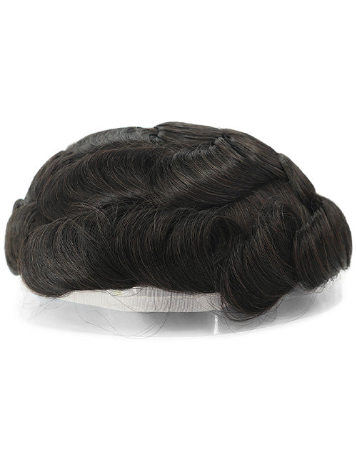 8"X10" Toupee for Men Welded Lace Super Fine Welded Mono With 1cm Apart Stitching All Over Indian Human Hair