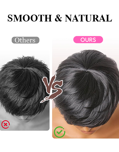 Ola- Bowl Cut Hairstyle Pixie Cut Human Hair Wigs With Fringe Short Fluffy Mushroom Bangs Wig For Women