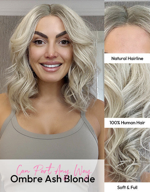 Kora- Upgrade True-Hold Glueless Ombre Ash Blonde Wavy 5.5x5.5 Lace Bob Wig