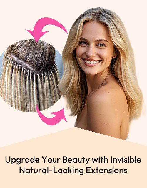 #2 Nano Hair Extensions Human Hair Nano Bead Hair Extension Real Human Hair 14-24 inch