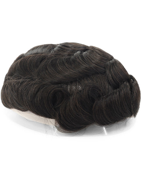 8"X10" Toupee for Men Welded Lace Super Fine Welded Mono With 1cm Apart Stitching All Over Indian Human Hair