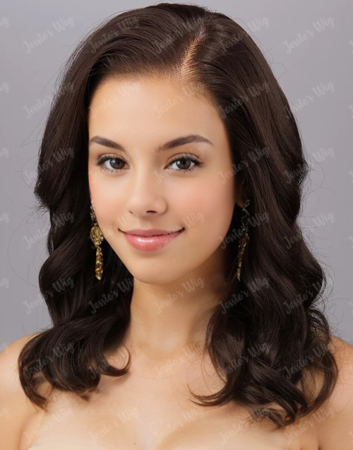 Ruth- 13X4 Dark Brown  Wavy Bob Lace Front Human Hair Wigs