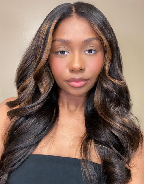 $159=2 WIGS|22" Brown Highlight Wavy 7x5 Pre Cut Lace Wig+10" Straight Bob Wig With Bangs Flash Sale