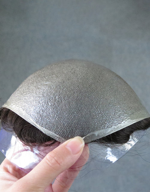 8"x10" Super Thin Skin 2-3mil V Loop All Over 6" Hair Toupee Hairpieces for Men Indian Cuticle Human Hair