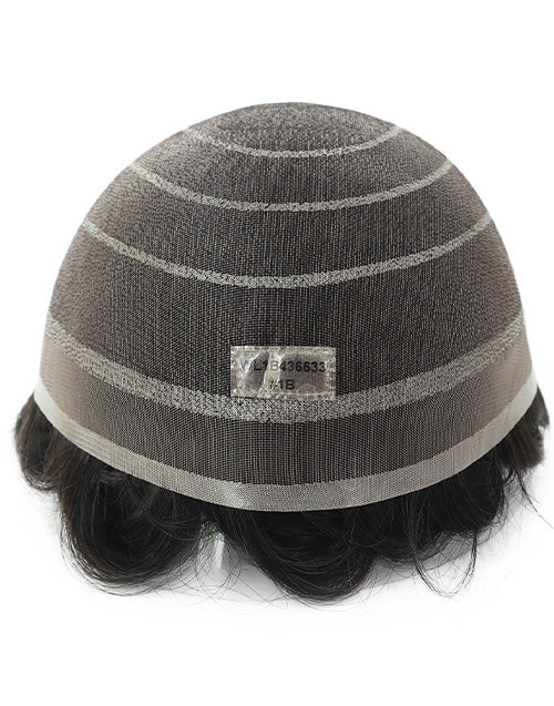 8"X10" Toupee for Men Welded Lace Super Fine Welded Mono With 1cm Apart Stitching All Over Indian Human Hair