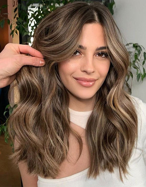 22" Brown Sun-kissed Blonde Wavy 13x4 Lace Front Wig 250% Density Flash Deal