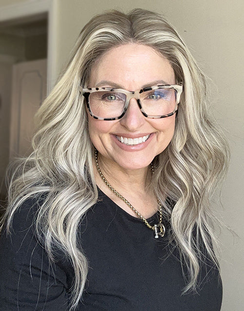 Emmy- Celebrity Inspired Highlight Ash Blonde Wavy Bob Wig True-Hold Glueless 5.5x5.5 Wig Human Hair