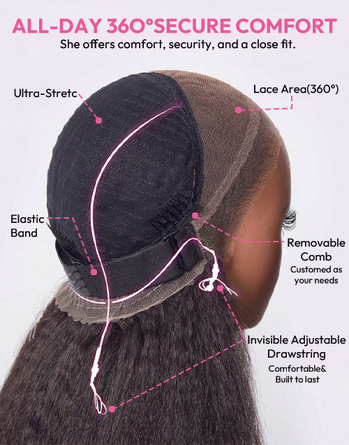 Morale- 360 Lace Highlight Piano Color Curly Wig Flexi-Fit Invisi Wig Pre-Cut Lace Natural Hairline