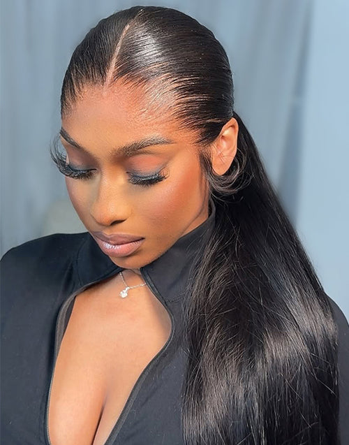 Widows Peak Lagos Hairline M Shaped Hairline Straight 13x5 Pre Cut Real HD Lace Front Wig