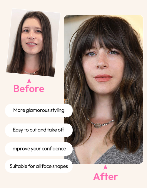 Dark Brown Color Clip in Bangs Daily Wear Real Human Hair For Women Clip On Bangs