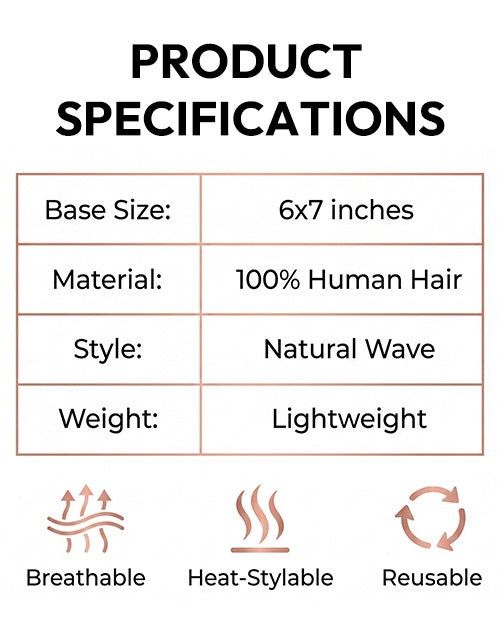 #R8-26/8 6"x7" Hair Topper Clip In Extensions For Thinning Hair Natural Look Full Coverage Fine Mono Wefted Human Hair