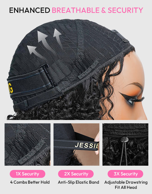 Kinky Curly Half Wigs One Fit All Half Up Half Down Wig Human Hair