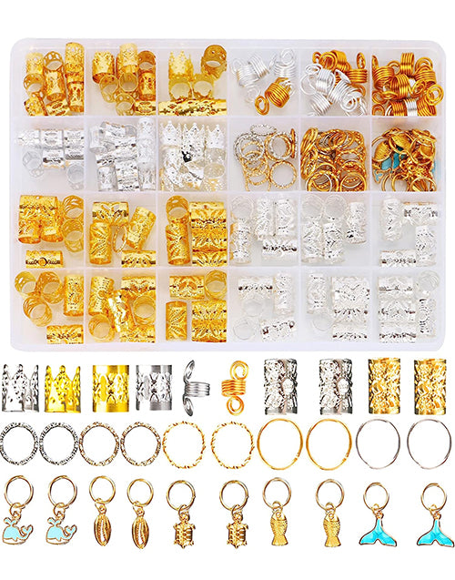 200 Pcs Loc Hair Jewelry For Braids Metal Gold and Silver Hair Charms For Women