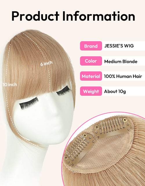 #18 Clip in Bangs Real Human Hair Clip On Bangs For Women Daily Wear