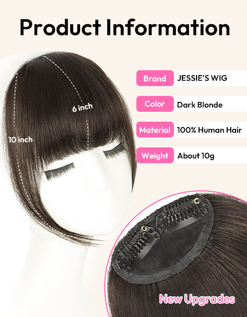 Dark Brown Color Clip in Bangs Daily Wear Real Human Hair For Women Clip On Bangs